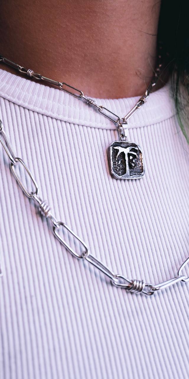 Barbed wire palmera necklace