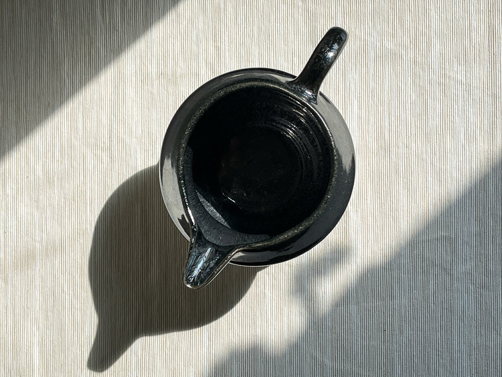 Pitcher with mugs - black & white